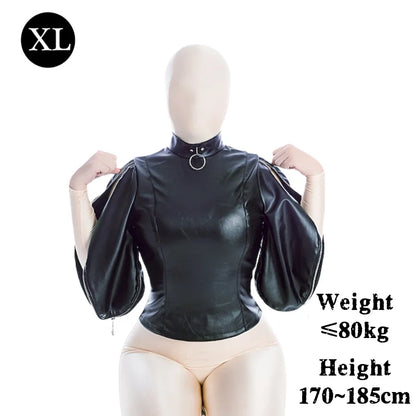 Disfraces sexys de bondage BDSM para adultos con camisola de cuero sintético para la parte superior del cuerpo, para parejas, juegos de rol de esclavos, juguetes sexuales.