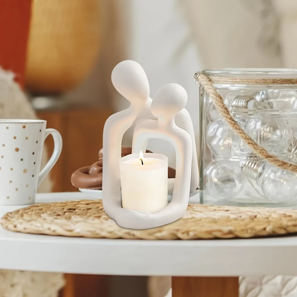 Romantic Couple Statue Sculpture - Modern Resin Art for Home & Office Decor, Perfect for Living Room, Bedroom