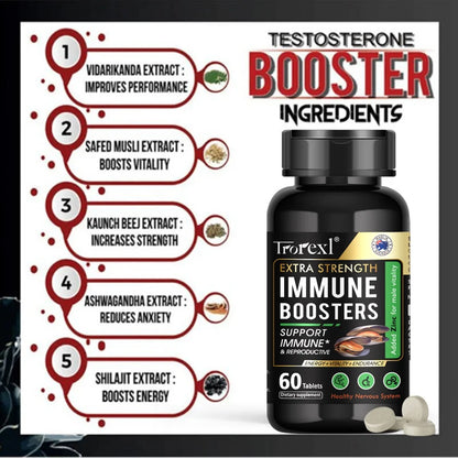 Testosteron-Booster für Männer, Potenzmittel, Steigerung von Energie und Ausdauer, Nahrungsergänzungsmittel für Muskelwachstum, Austern-Maca-Ginseng