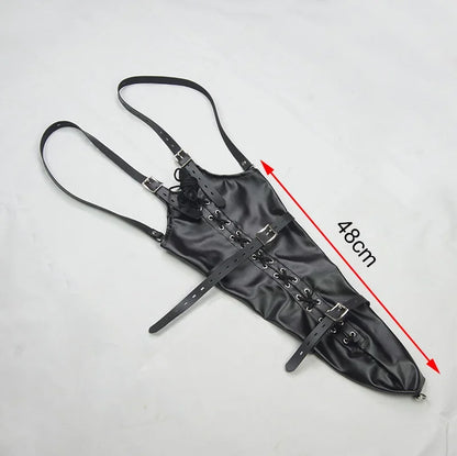 Camisa de fuerza BDSM / Brazalete, Brazalete de cuero de lujo, Guantes de bondage para la espalda, Juguetes sexuales para parejas, Sex Shop