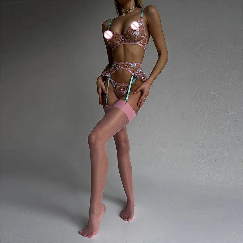 Hot Sexy dessous Bestickte patchwork riemen erotische dessous erotische dessous set Fantasie kleidung sexy heiße unterwäsche frauen xxx