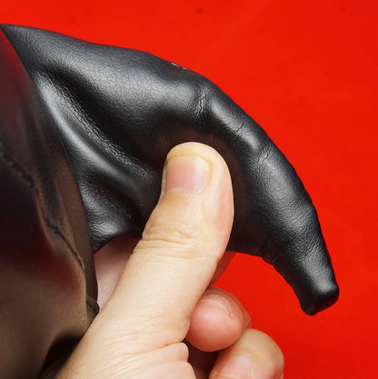 BDSM-Maske aus PU-Leder mit offenen Augen und Mund, Sklavenhaube mit Hörnern, Sexspielzeug für Paare, Bondage, Fesseln, Spiele für Erwachsene, Rollenspiele