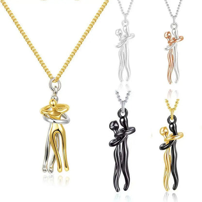 Collar de dos colores para pareja, personalizado, de moda, para amantes, juntos para siempre, colgantes, cadena de clavícula, regalo de joyería