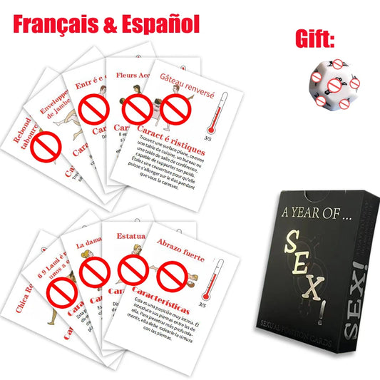 Cartas de posiciones sexuales, juegos de rol, juegos para adultos, órdenes de dormitorio, un año de juguetes sexuales para parejas mayores de 18 años, erótico