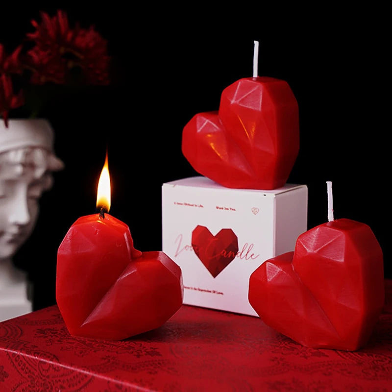 Velas aromáticas románticas con forma de corazón rojo, aromaterapia, cera, regalos para fiestas de San Valentín, accesorios para fotos.