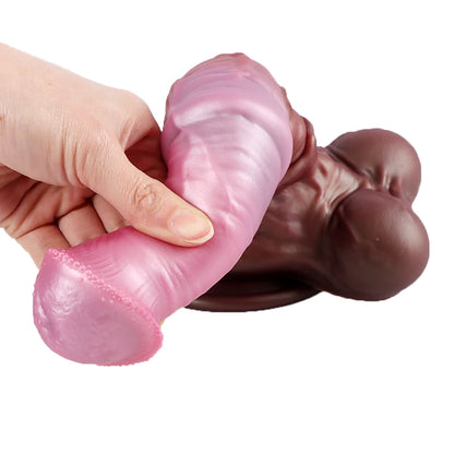 Consolador realista de caballo grande y suave, color negro, talla XXL, largo, para mujeres, adultos, juguete sexual para parejas, pene de silicona.