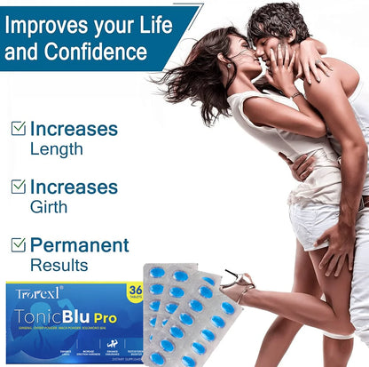 36-360 Pastillas Azules, Producto de Salud para Hombres, Fórmula Clínicamente Probada