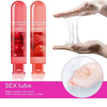 Lubricante con sabor a fruta para sex shop, lubricante vaginal, lubricante a base de agua, lubricante anal gay, lubricante sexual de 80 ml, juguetes sexuales para adultos.