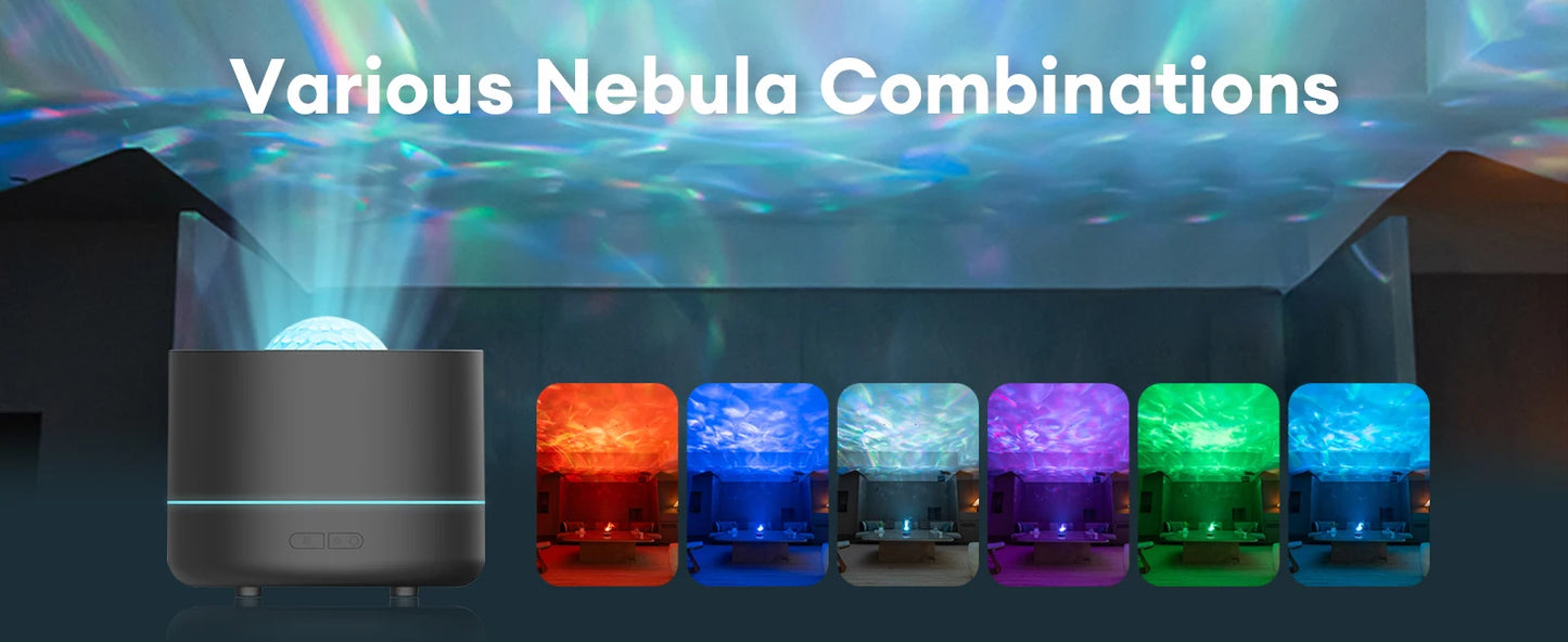 2025 New Model Starry Sky Projection Aroma Diffuser USB Plug-in Seven-color Romantic Atmosphere Lamp Humidifier