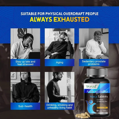 Suplemento para la mejora masculina, energizante para la salud reproductiva, pastillas para el aumento de masa muscular masculina, tabletas para la resistencia.