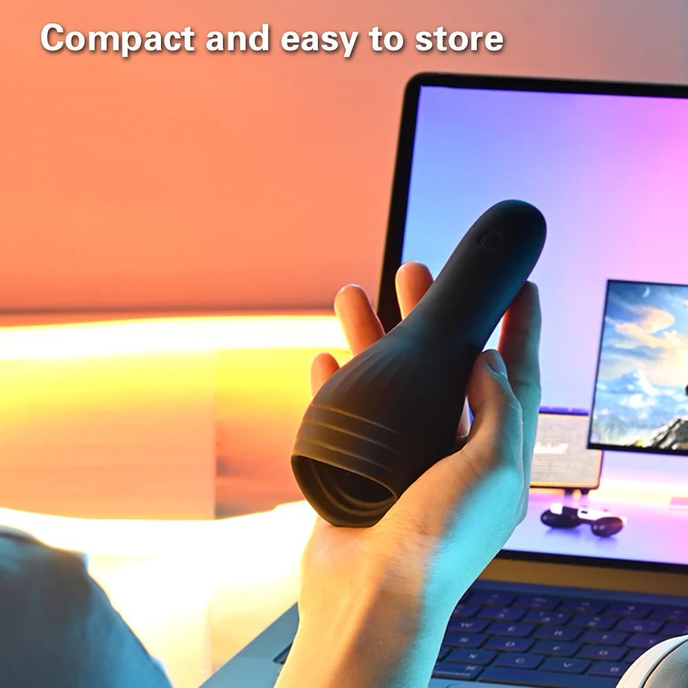 Juguetes sexuales para hombres, masajeador de pene recargable con 10 vibradores, masturbador masculino, retardante de larga duración, entrenador de glande, vibrador para hombre.