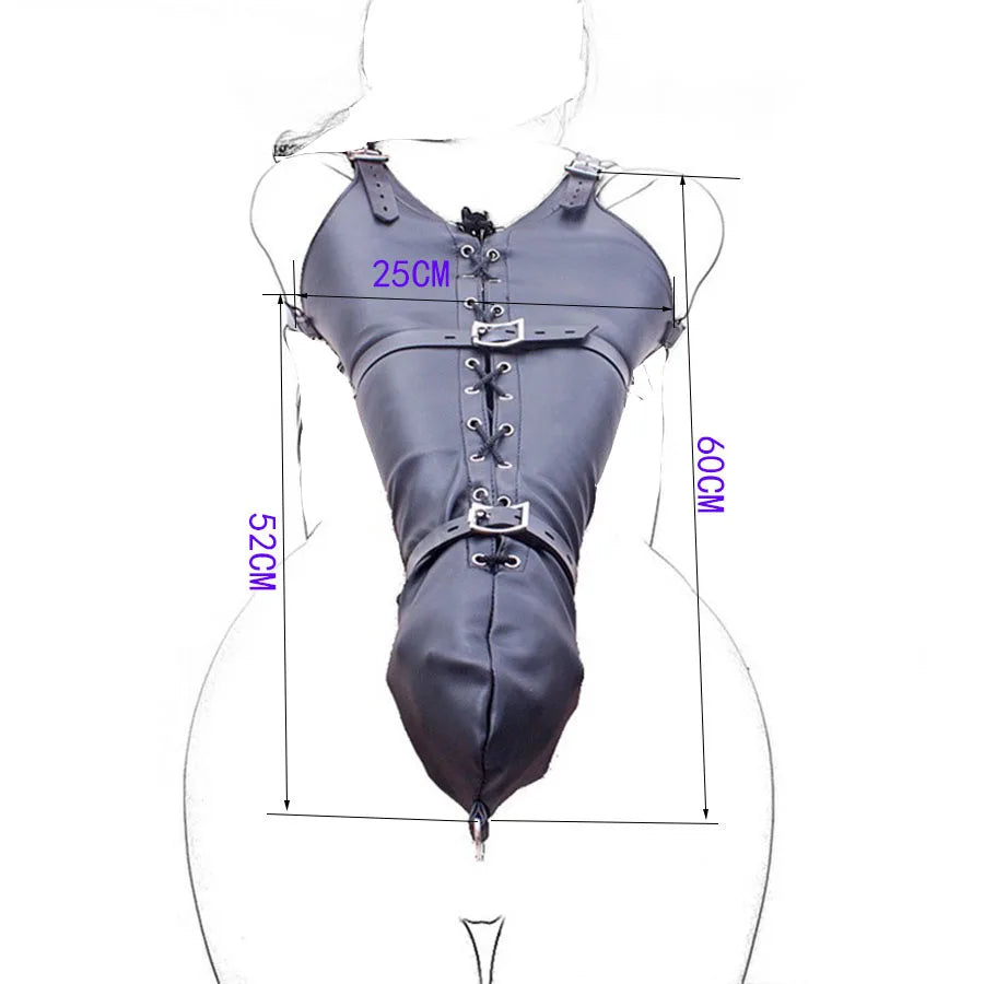 BDSM Sex Bondage Armbinder, Zwangsjacke hinter dem Rücken, SM Leder Armbinder Fessel, abschließbarer Sklavenhandschuh mit Schultergurt