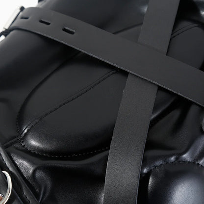 BDSM-Lederhaube, verstellbare Vollkopfbedeckung, sadistisches Sexspiel, Bestrafung, BDSM-Bondage-Training, Sexspielzeug für Erwachsene für Paare