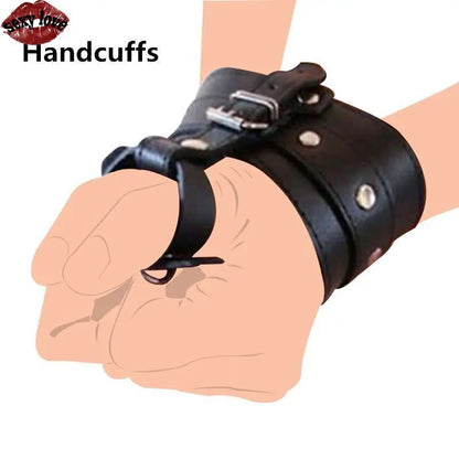 BDSM Erwachsene Männer und Frauen SM Training Handschellen Sex Bindung Requisiten Bindung Paar Flirten Zehen Leder Set Erwachsene