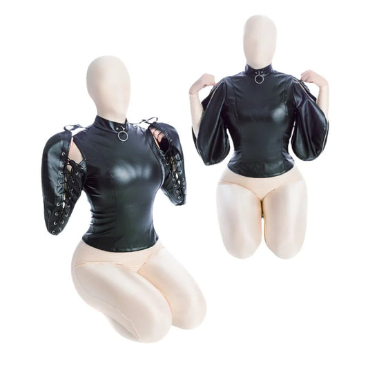 Disfraces sexys de bondage BDSM para adultos con camisola de cuero sintético para la parte superior del cuerpo, para parejas, juegos de rol de esclavos, juguetes sexuales.