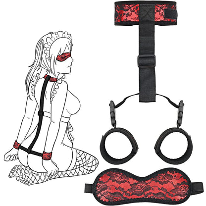 Kits de juguetes sexuales BDSM para adultos, juegos eróticos, máscara de bondage, esposas de plumas, esposas de tobillo y ataduras para parejas, accesorios sexuales para mayores de 18 años.