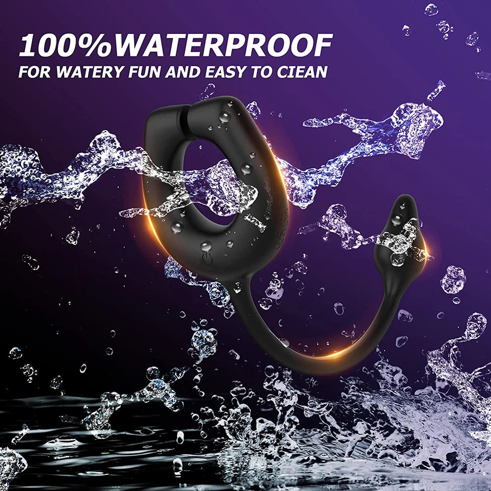 Vibrador de próstata 4 en 1 para parejas, anillo vibrador premium y bolas, juguetes sexuales para hombres.