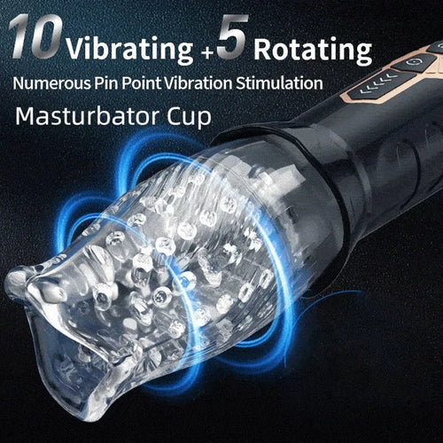 Juguetes sexuales para hombres, máquina automática eléctrica con pistón giratorio, masturbador masculino, copa, consolador vaginal, vibrador oral real.