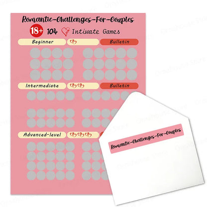 ¡Desafío de intimidad para parejas, edición avanzada! ¡104 carteles íntimos sorpresa para rascar para parejas!