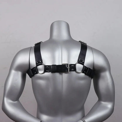 Arnés para hombres gay BDSM de cuero sintético ajustable con tachuelas decorativas, ropa BDSM, ropa fetiche, disfraz erótico, lencería bondage.