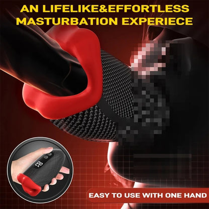Juguetes sexuales para hombres, masturbador masculino, garganta profunda, boca, 360°, envuelto, 9 pulsaciones, bomba de pene vibratoria, control por aplicación, máquina sexual LCD.