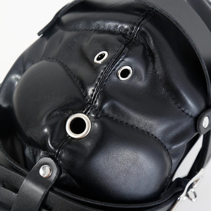 BDSM-Lederhaube, verstellbare Vollkopfbedeckung, sadistisches Sexspiel, Bestrafung, BDSM-Bondage-Training, Sexspielzeug für Erwachsene für Paare