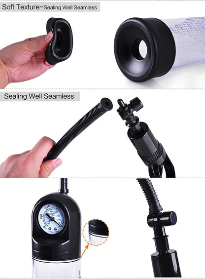 Sexspielzeug für Männer Männlicher Masturbator Penis Extender Penis-Vakuumpumpe Penisvergrößerung Enhancer Massagegerät Herren Sex Tool