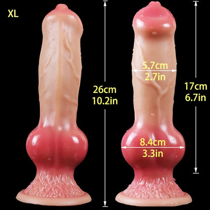 Consolador de perro/consolador enorme de animal realista con ventosa, tapón anal grande, pene gigante monstruoso, suministros para adultos para hombres y mujeres