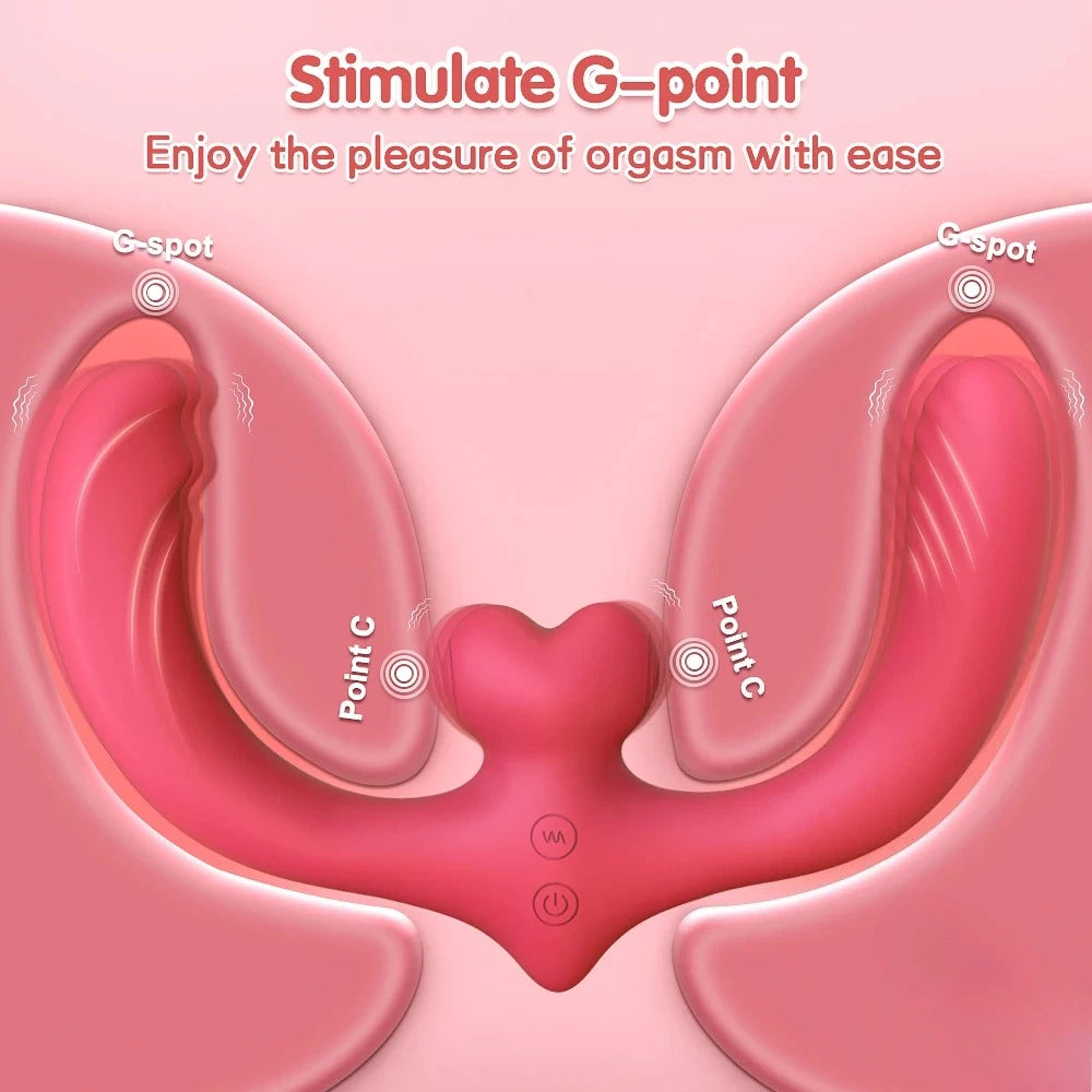 G-Spot Double-Ended Sex Toys Dildo Vibrator for Women Lesbian Couples 7 Modes Strapless Strap-on with Remote Control Adults Good