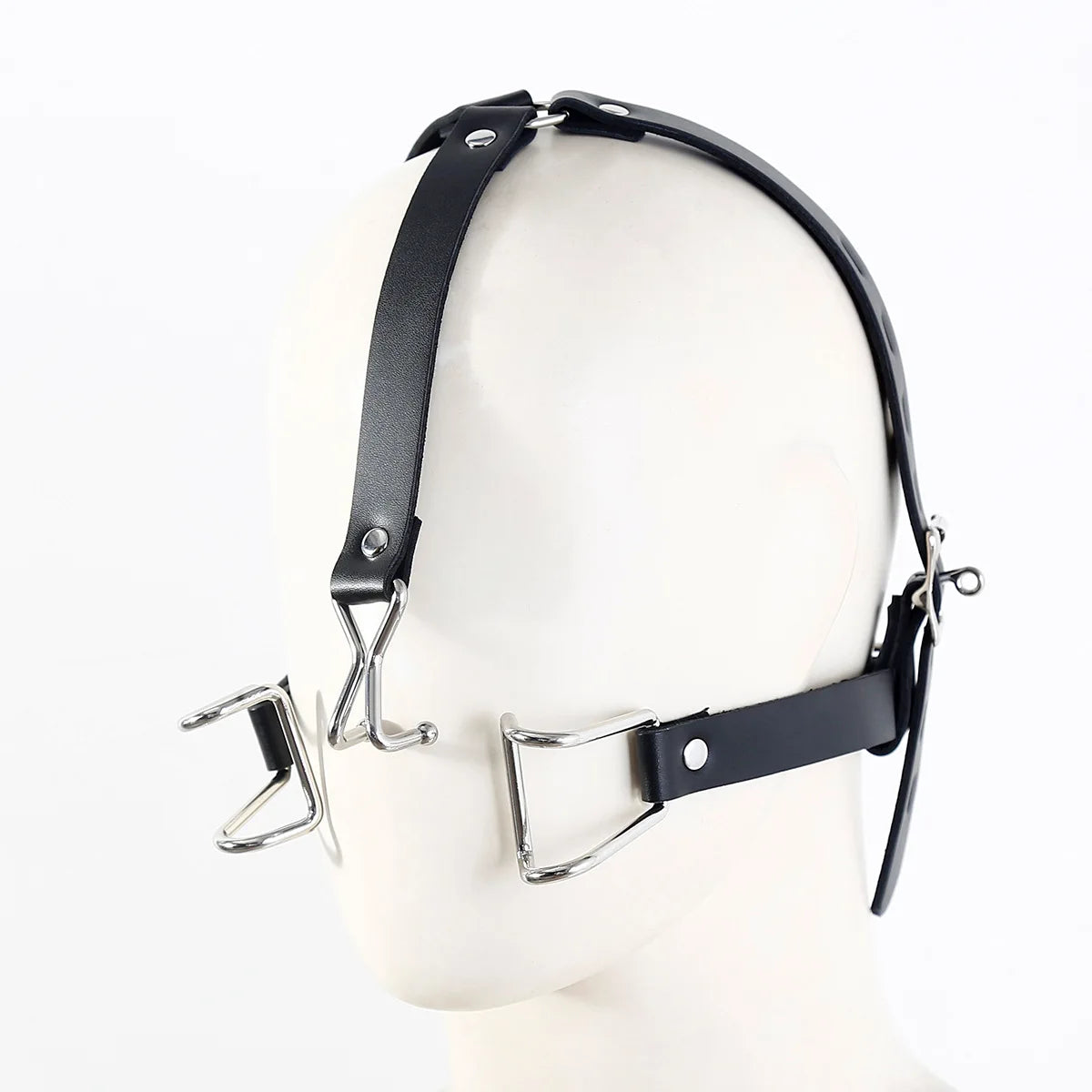 Mordaza de boca integrada de metal para sexo BDSM con gancho nasal ajustable, tapón de expansión, juguetes sexuales para parejas, juegos SM, juguetes para adultos