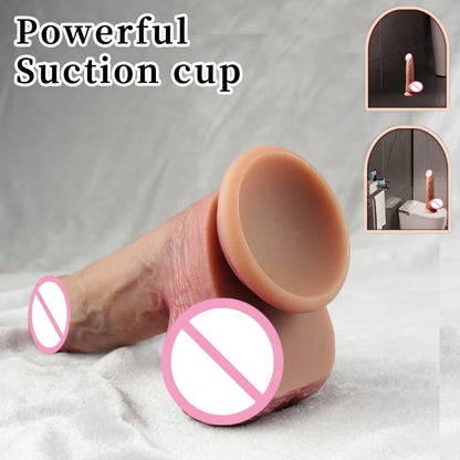 Consolador con correa para lesbianas, pene con chorros, prepucio deslizante, pene grande, consolador de silicona, juguetes sexuales anales para mujeres, masturbador para parejas