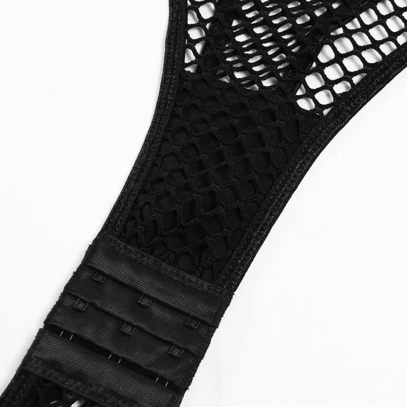 MUZISKAT - Lencería erótica con modelos explosivos y sexys, mono de malla transparente con esqueleto en el cuello