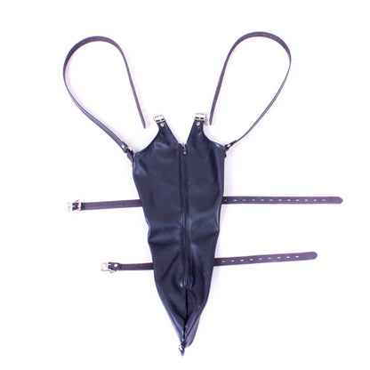 BDSM Sex Bondage Armbinder, Zwangsjacke hinter dem Rücken, SM Leder Armbinder Fessel, abschließbarer Sklavenhandschuh mit Schultergurt