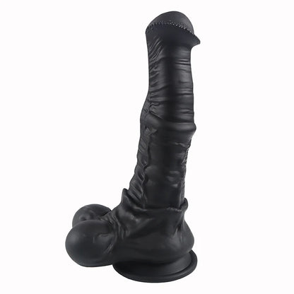 Consolador realista de caballo grande y suave, color negro, talla XXL, largo, para mujeres, adultos, juguete sexual para parejas, pene de silicona.