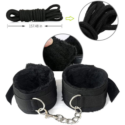 BDSM Sexy Kits Plüsch Sex Bondage Gear Handschellen Sex Spiele Peitsche Knebel Spielzeug für Erwachsene Exotisches Zubehör Sexspielzeug für Paarzubehör