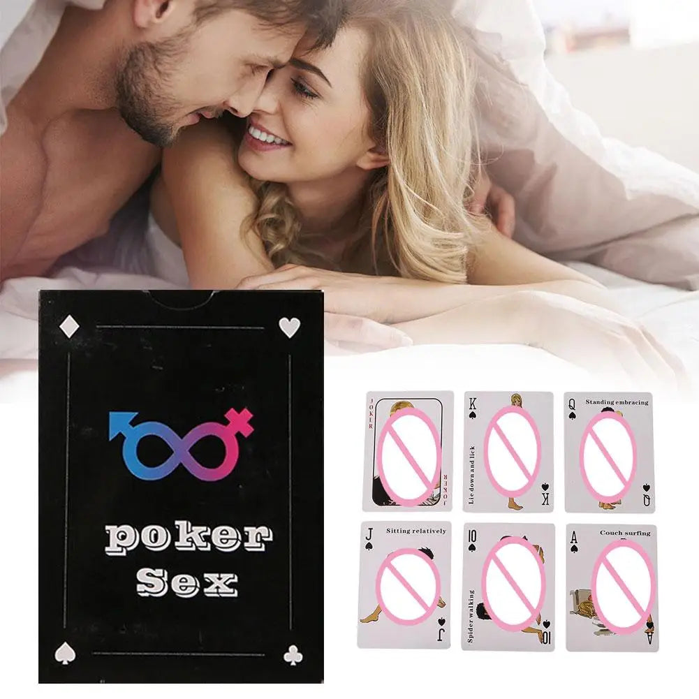 English Sex Posture Poker Cards Couple Bedroom Flirting Game Adult Intimate Play Cards Fun Interaction Easy to Use Couple Game