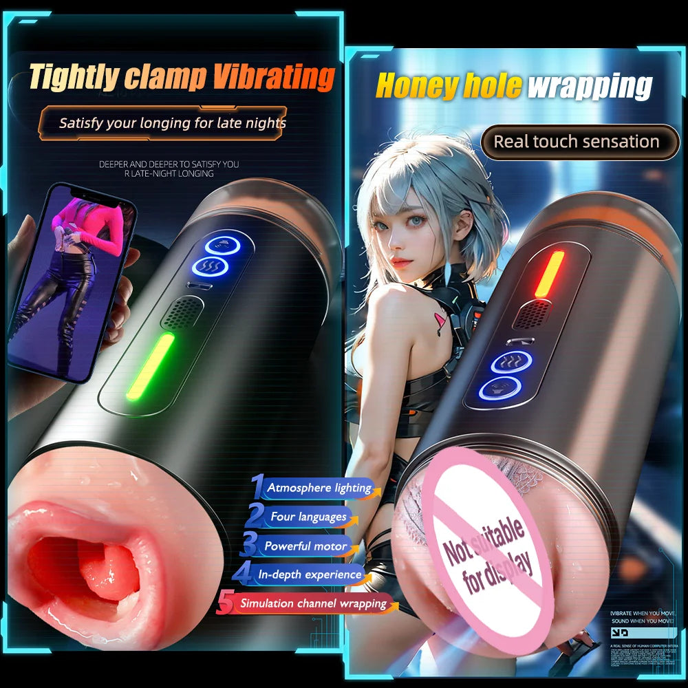 Juguetes para adultos, masturbador masculino, taza de bolsillo, vagina, penetración vaginal, masajeador de próstata, voz inteligente, juguetes sexuales para hombres