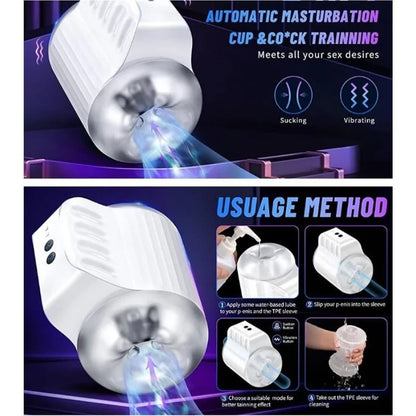 Sexspielzeug für Männer Männliche Masturbation realistische Vagina, rotierendes Muster der Penisstimulation Oralsexmaschine Sexspielzeug für Erwachsene