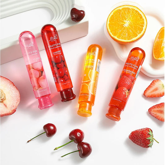 Lubricante sexual con sabor a fresa, a base de agua, para sexo oral, anal y masturbación, con sabor a fruta, 30 ml.