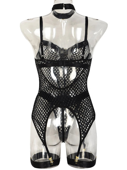 Conjunto de lencería sexy JSY para mujer, ropa interior corporal, camisón de malla transparente, ropa de dormir, lencería erótica, disfraces porno