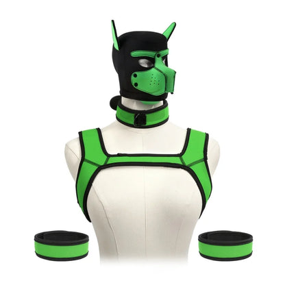 Kits de juguetes sexuales de aventura BDSM con capucha de máscara de cachorro juguetón, arnés de pecho de bondage para mujeres y hombres, juegos de rol, intimidad, tienda para adultos