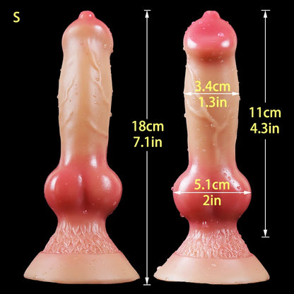 Consolador de perro/consolador enorme de animal realista con ventosa, tapón anal grande, pene gigante monstruoso, suministros para adultos para hombres y mujeres