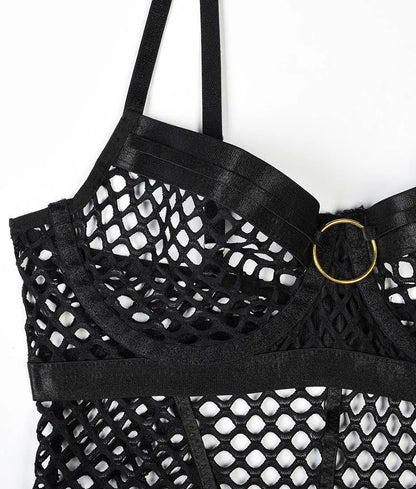 Conjunto de lencería sexy JSY para mujer, ropa interior corporal, camisón de malla transparente, ropa de dormir, lencería erótica, disfraces porno