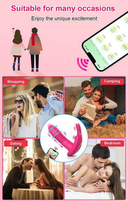 Vibrador vaginal con control por Bluetooth para masturbación femenina, estimulador de clítoris, vibrador portátil, productos eróticos para adultos.