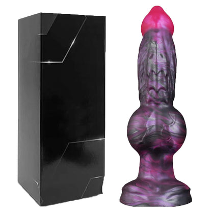 Consolador con forma de perro, tapón anal, pene grande y grueso, silicona líquida, para mujeres y hombres, estimulador del punto G y la próstata, productos para adultos para juegos previos.