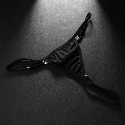 Bikini sexy de cristal azul con tanga para mujer, traje de playa, ropa interior de verano con diamantes de imitación, cadena, joyería, regalo