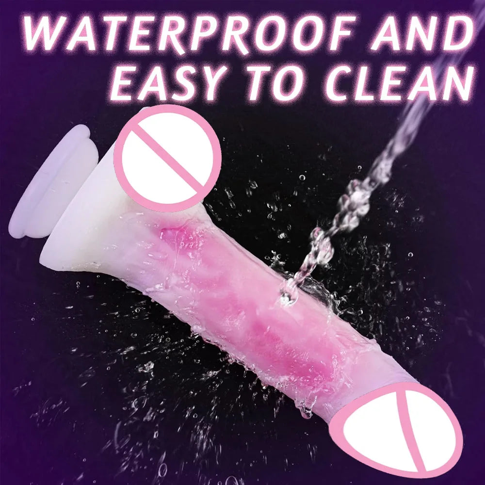 Fernbedienung Vibrierender großer Dildo Simulierter Penis Kraftvoller Stretch &amp; Vibrieren Heizender Dildo Vibrator Penis Masturbator für Frauen