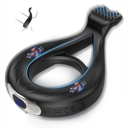 Anillo de pene para adultos, juguetes eróticos, anillo vibrador para pene, retardante de eyaculación, masajeador, vibrador, juguetes sexuales.