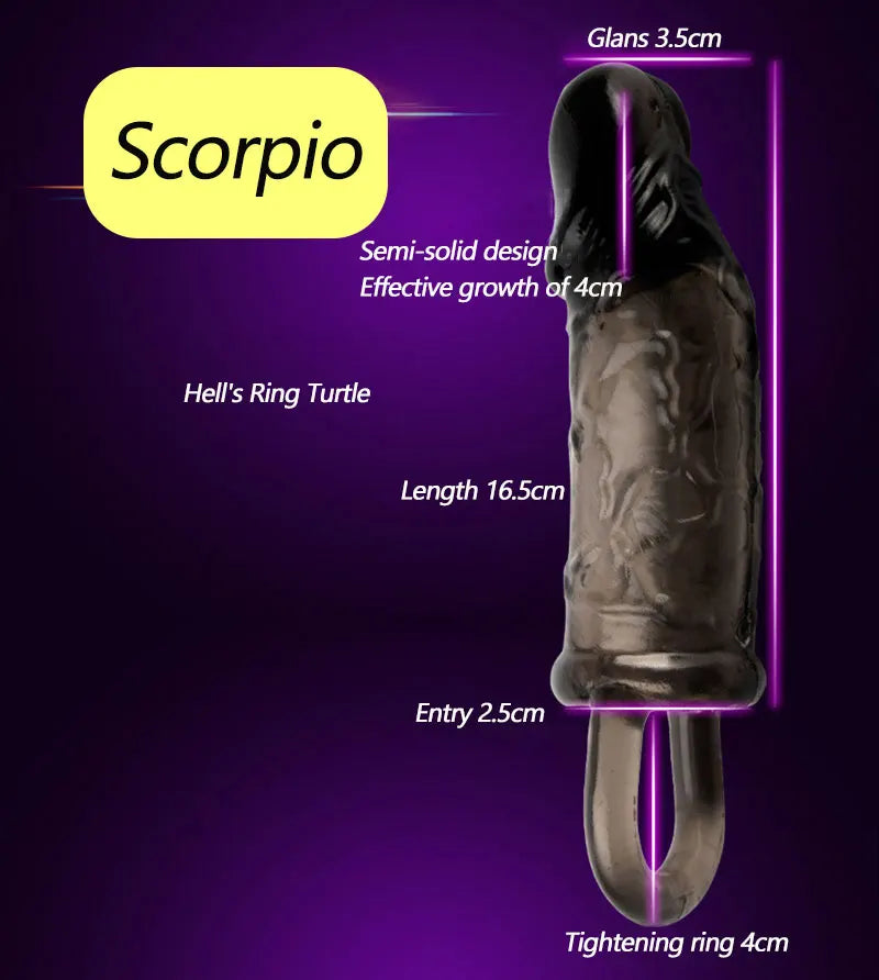 Condón Diente de Lobo Cristalino, Caja Individual, Gran Partícula, Funda para Pene, Anillo Extensor Reutilizable para Pene, Condones Eróticos para Hombres