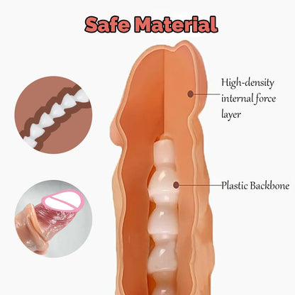 Consolador realista suave para hombres, con prepucio deslizante, masturbador anal y vaginal para mujeres, juguetes sexuales para estimular el orgasmo.